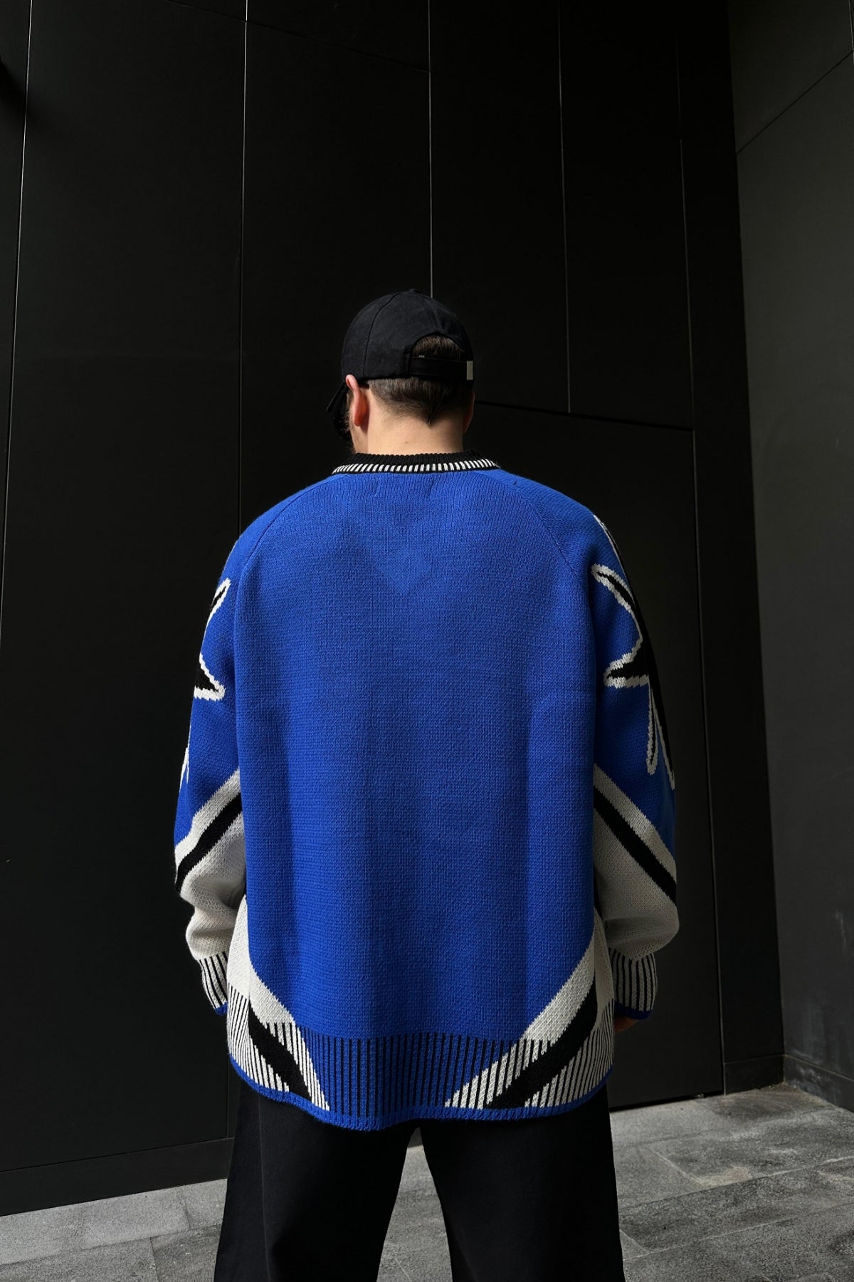 Loose Knit Sweater with F Pattern - 88PM Clothing